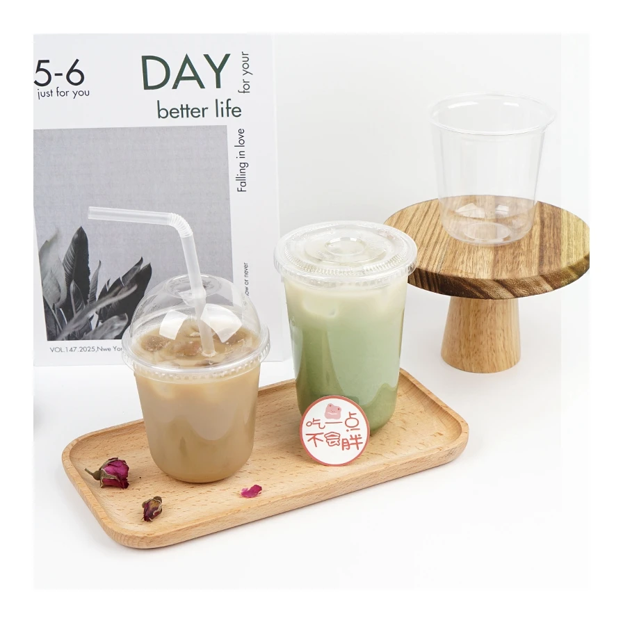 Disposable Dessert Cup Recyclable Ice Cream Cold Drink Transparent Cup Wholesale Plastic Cup