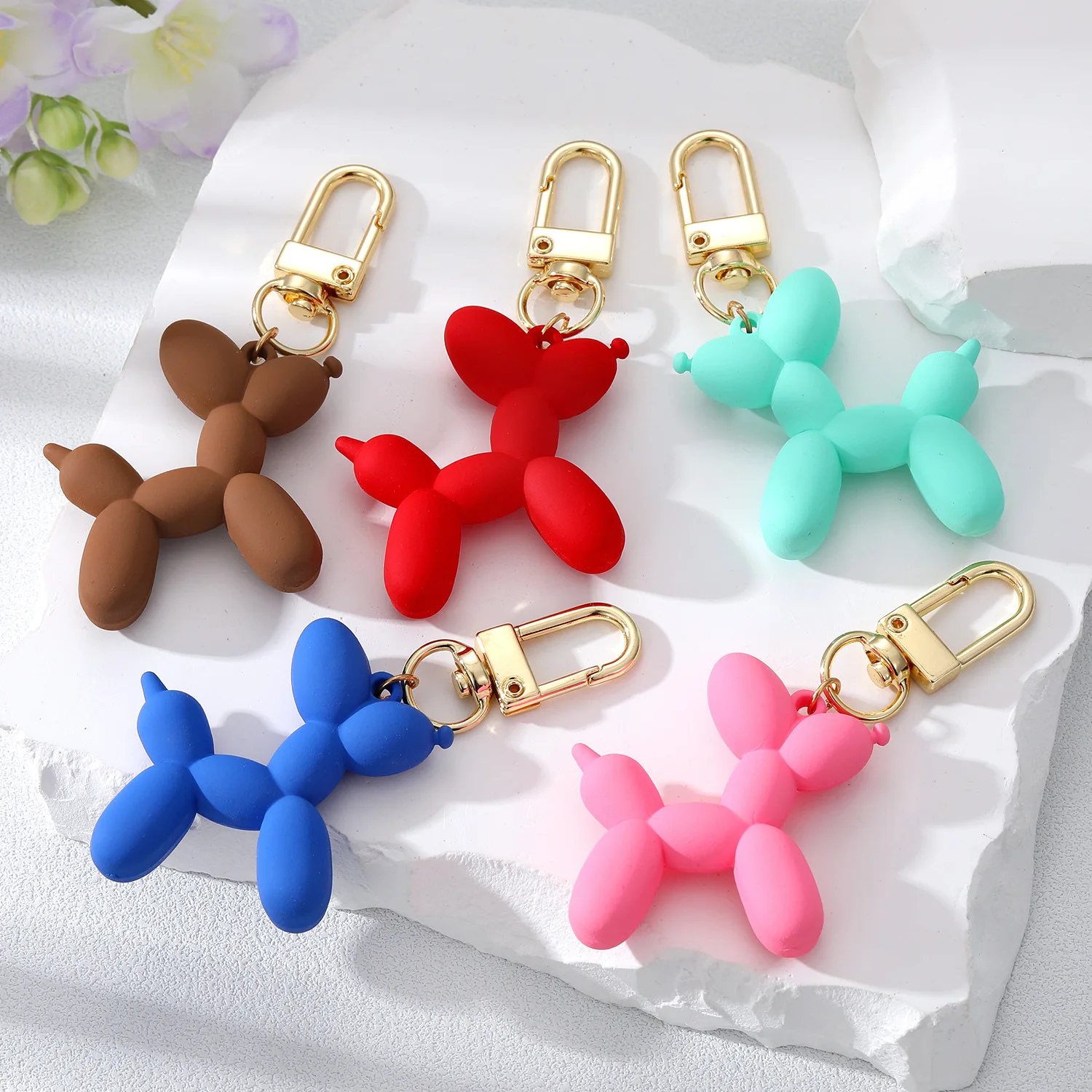 Promotion Gift Cute 3D Mini Balloon Dog Keychain For Bag Key Charms