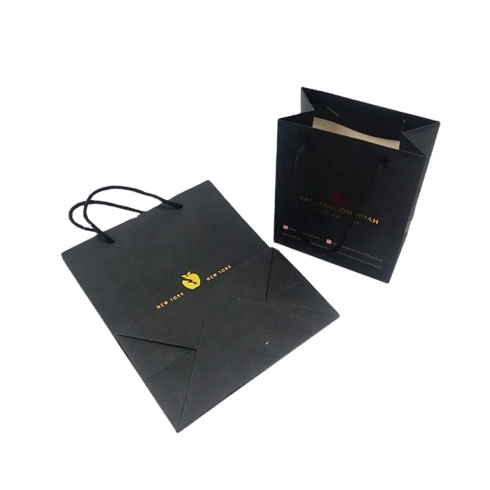 High-end Jewelry/Watches Packing Paper Bag With Black PP Rope