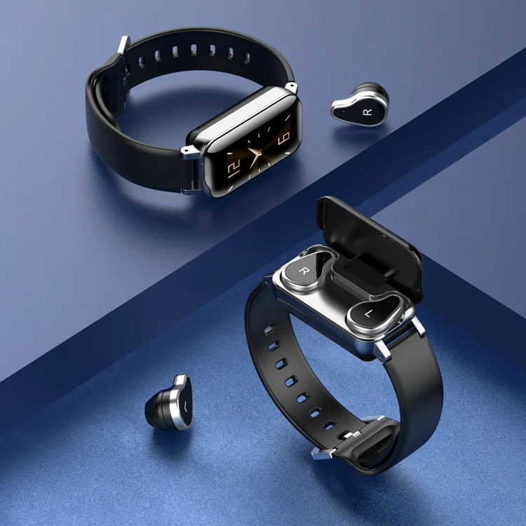 T89 Pro TWS Binaural Smart Watch With BT Earphone Smart Watch Earbuds Fitness Heart Rate Monitor Smart Bracelet