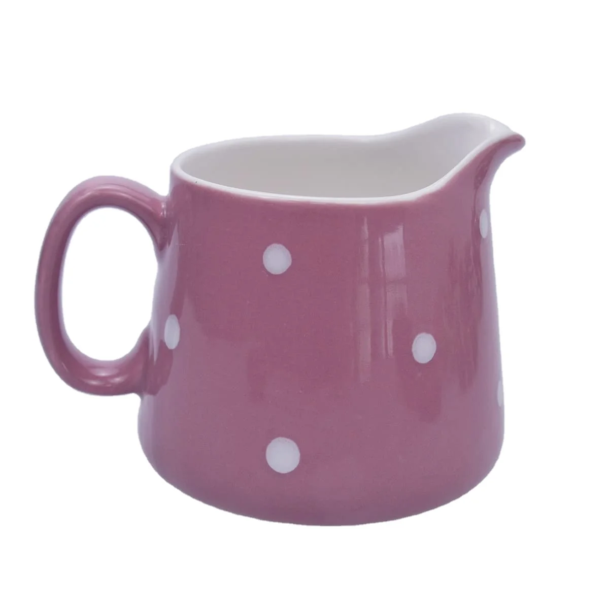 Polka Dot Ceramic Creamer with Handle Coffee Milk Creamer Pitcher Serving Pitcher Sauce Pitcher Milk Creamer Jug for Kitchen
