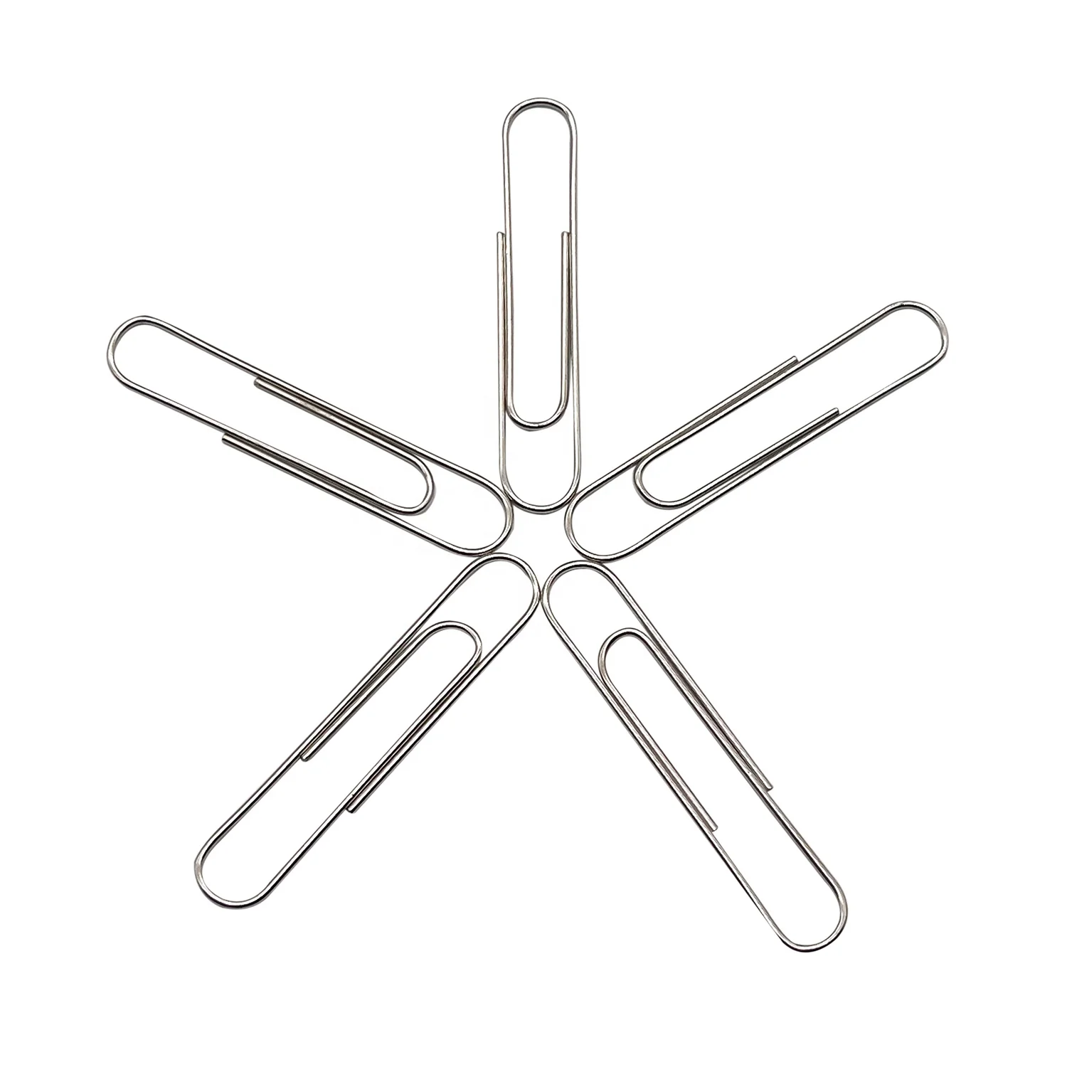 Hot selling 78mm 100pcs/box jumbo paper clip holder nickle plated strong stationery big metal paper clips for school office