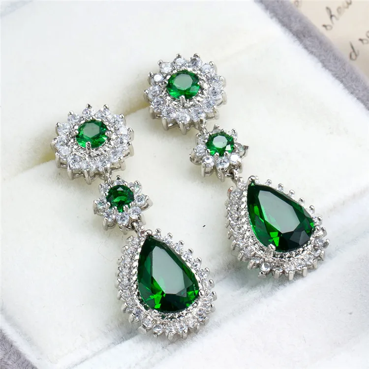
Factory main product cubic zirconia jewelry earring pear shape diamond earring 