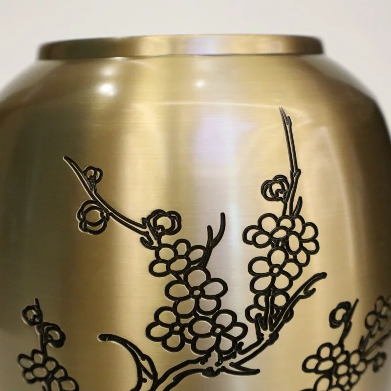 Chinese Plum Blossom Metal Vase for Home Decor Office Decoration Flower Arrangements