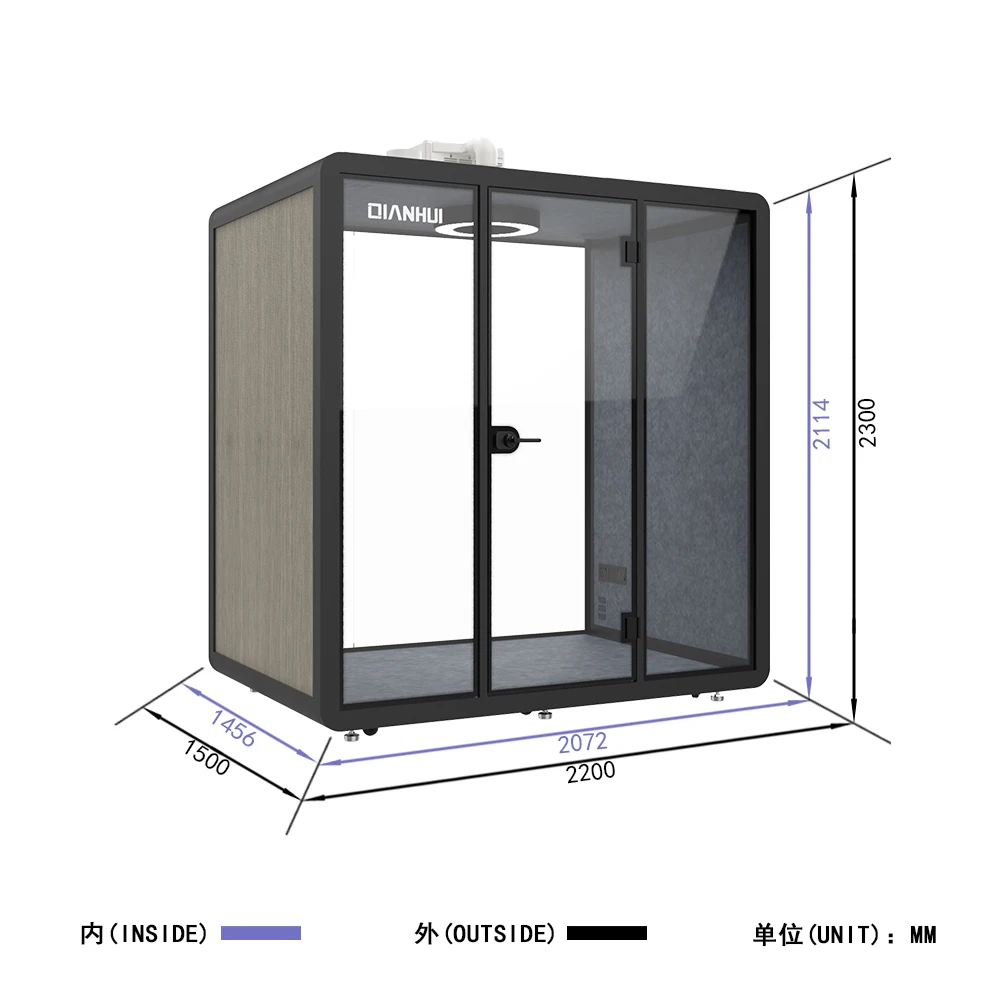 
The secondary sound insulation soundproof booth music for piano vocal booth soundproof booth for sale ODM 