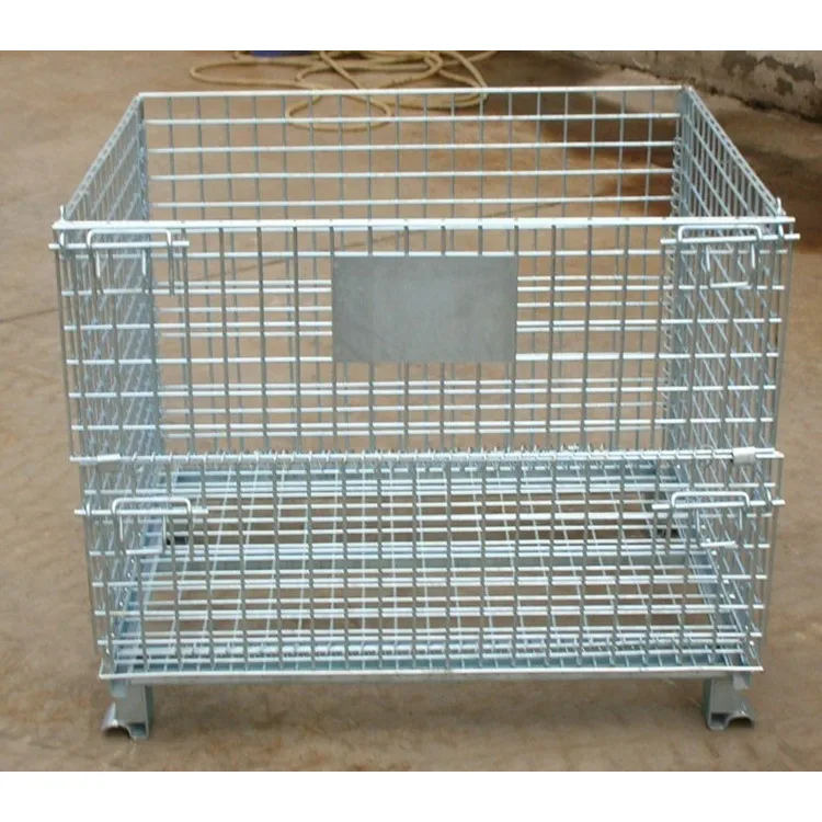 Foldable huge metal wire mesh roll containers storage cage