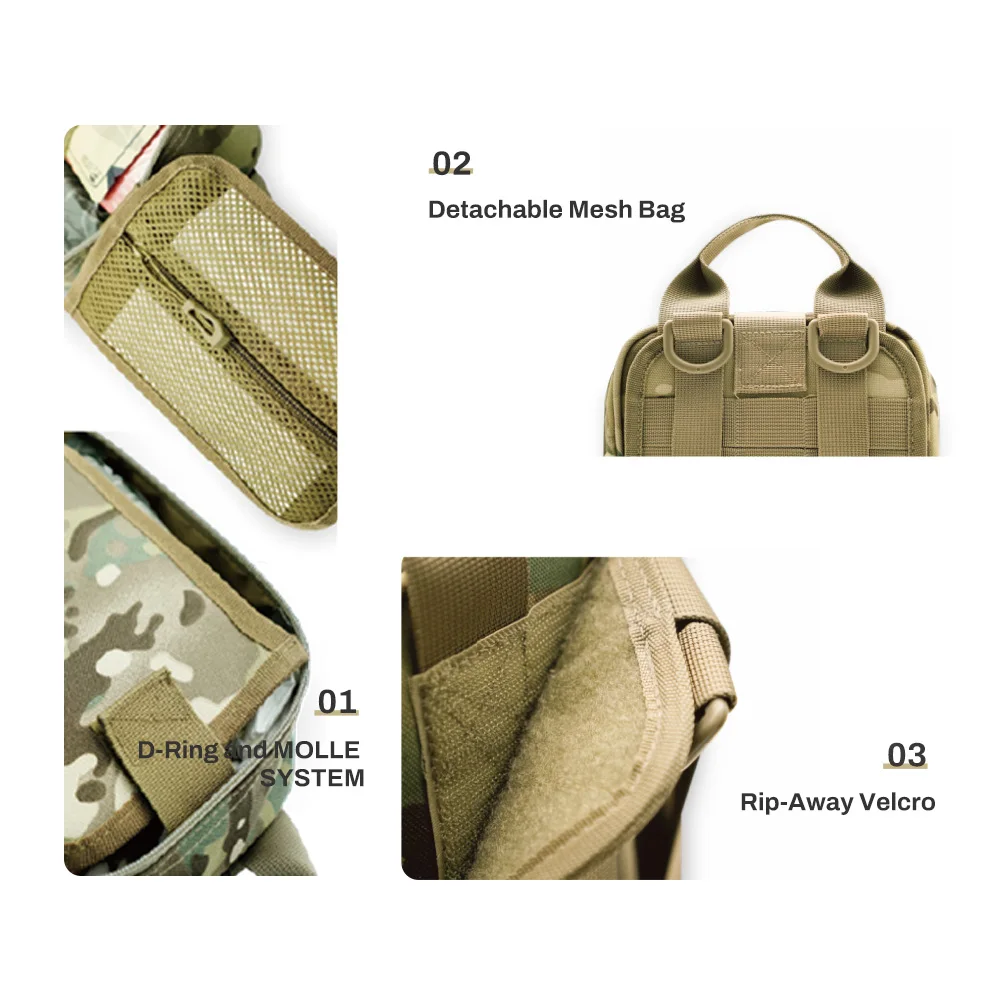 Tactical Trauma Kit First Aid Kit Molle Combat Emergency Ifak Pouch Gear Outdoor Kit With configuration