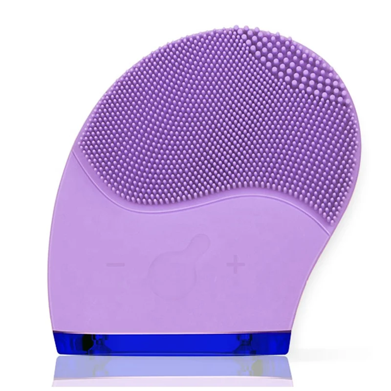 Food Grade Silicone Electric Face Cleanser Waterproof Battery Facial Cleansing Brush OEM Vibration Massaging Facial Cleaner