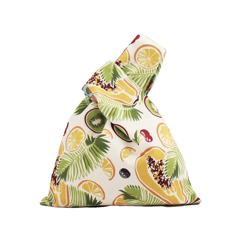 Trendy Mini Canvas Tote Fruits Shop Link for Toddlers Organza Knot Suppliers Mini Portable Knot Wrist Bag