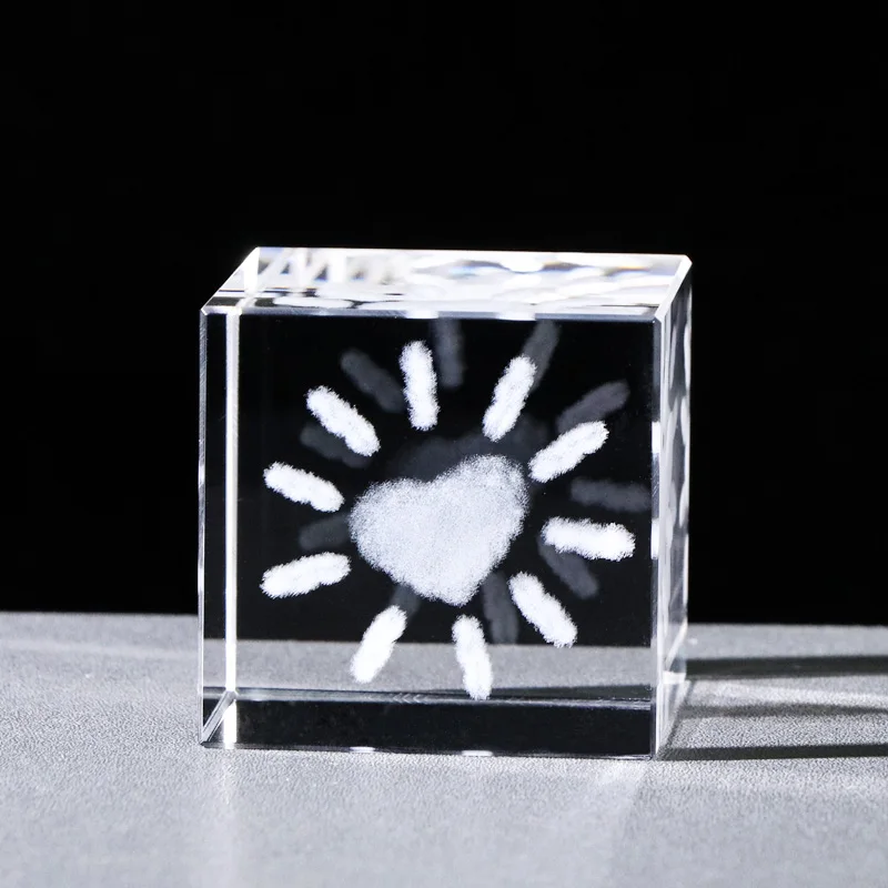 JY Custom modern personalized gift K9 3d laser  engraving crystal cube