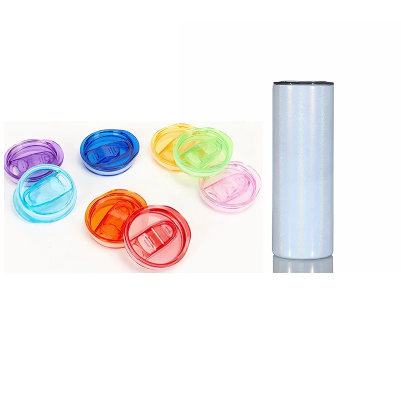 Spill Proof Sliding 20oz colorful lids red black pink clear Leak-proof acrylic plastic cover lids 20 oz Skinny Straight tumblers