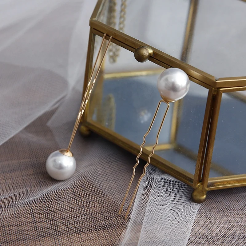 2022 New bridal headwear handmade hairpin Hair accessories Retro makeup Hairpin Pearl 18 hairpins