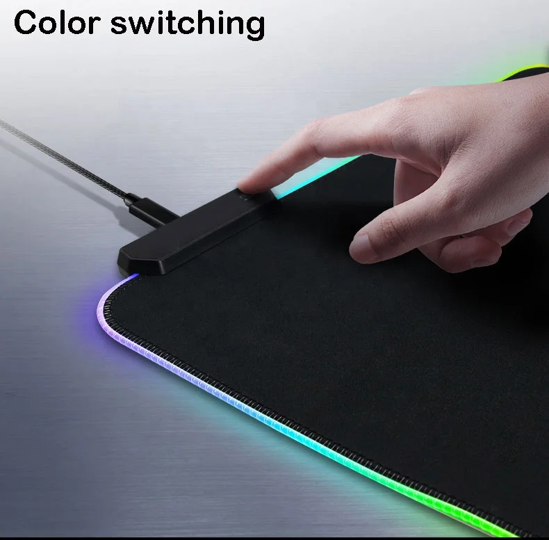 Large Gaming Mouse Pad Light Modes Touch Control Extended Soft Computer Keyboard Mat Non-Slip