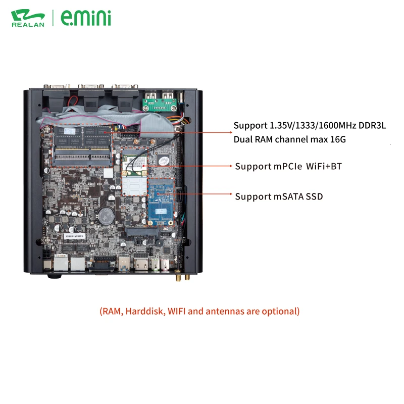 Realan OEM mini linux i5 tactical computer for cloud IOT device with customized hardware expansion