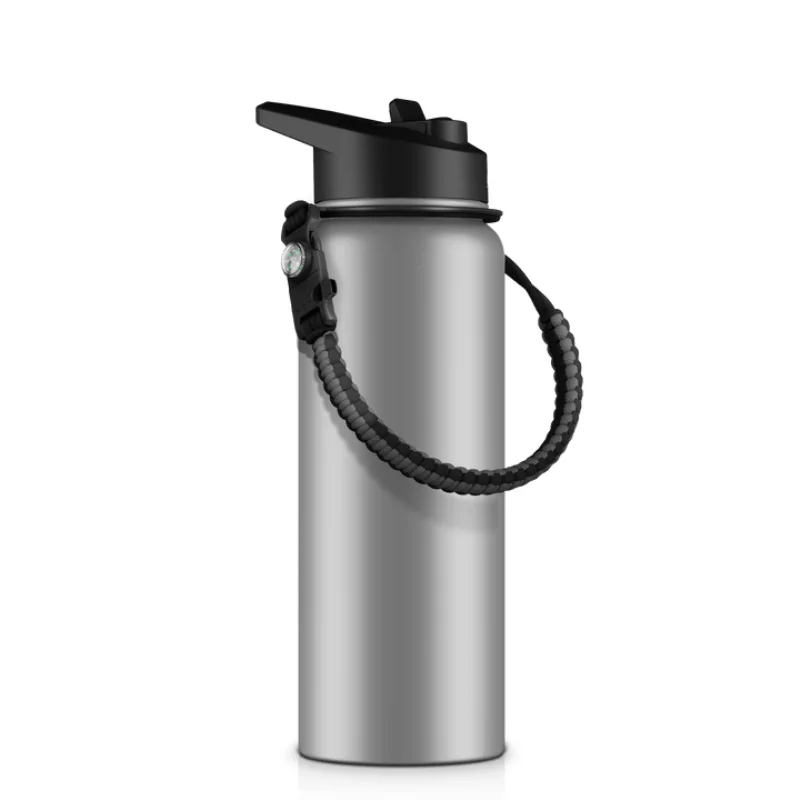 Modern Design 18oz BPA Free 18 8 Stainless Steel Water Bottle Insulated Drinking Bottles Metal With Finger Ring