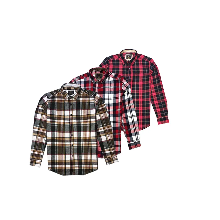 
Model Number 3YA1922A Wholesale Long Sleeve Good Quality 100% Cotton Checked Shirt For Adult 