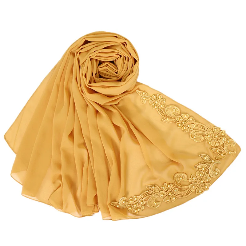 New Arrival High Quality Cheap Floral Scarf Women Bubble Chiffon Hijab Muslim