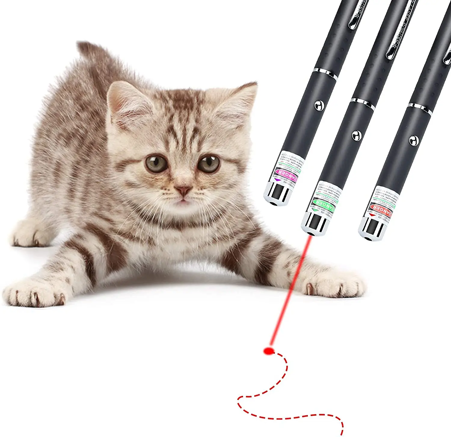 Лазерная указка игрушки для кошек домашних котят лазерная с красным светом Интерактивная игрушка (3