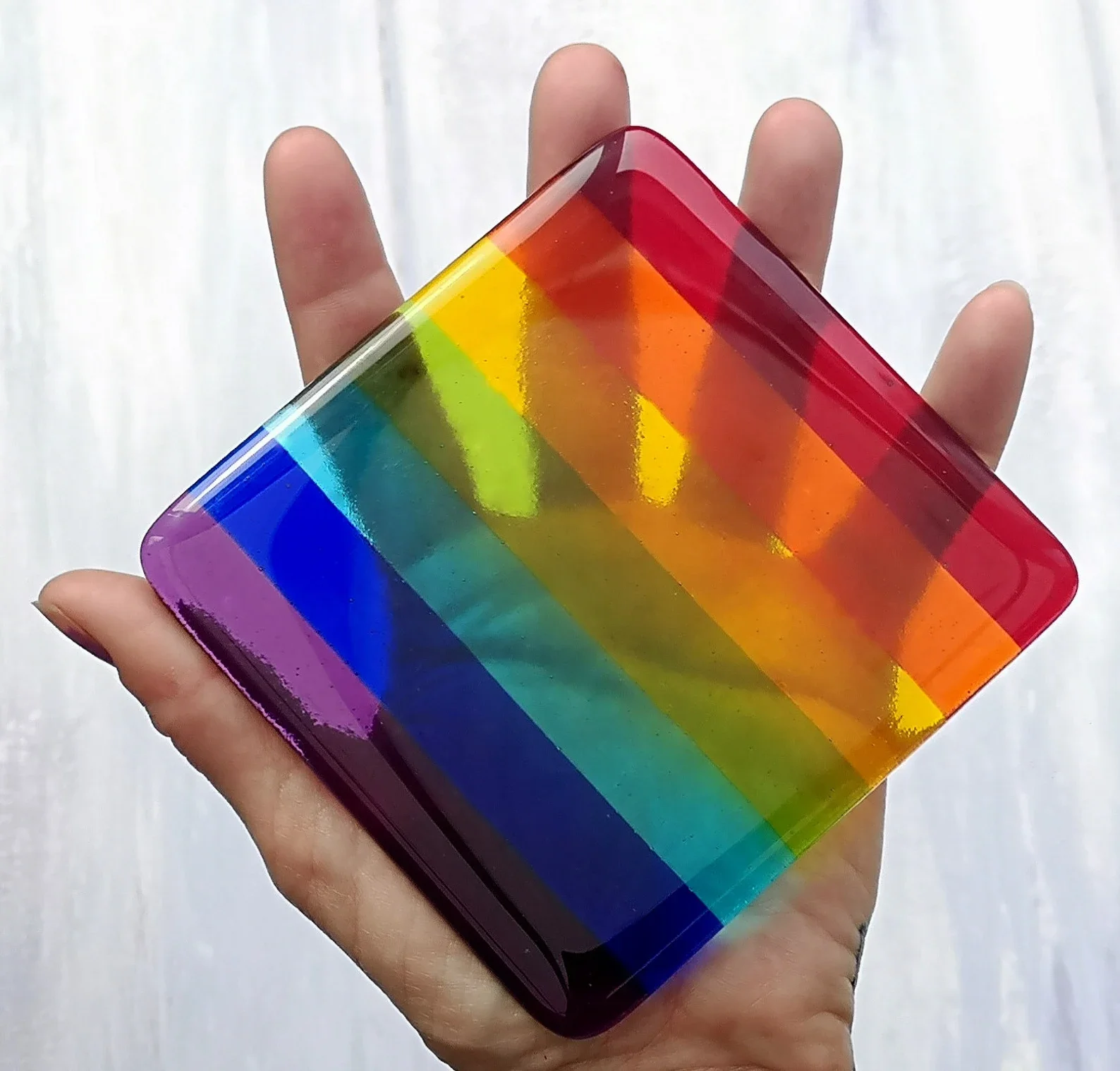 Rainbow Glass Coaster Tableware Table Decoration Coasters Print Glass Rainbow Memorial Remembrance Keepsake Grave Marker Gift