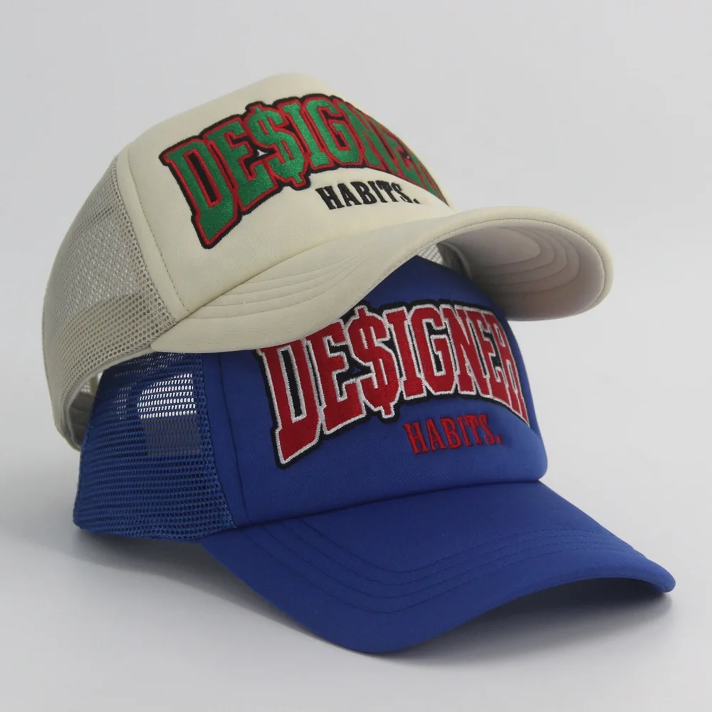 Wholesale 5 Panel Unisex Polyester Embroidery Custom Logo printing Mesh Sports Caps Gorras Casual Foam Blank Trucker Hat