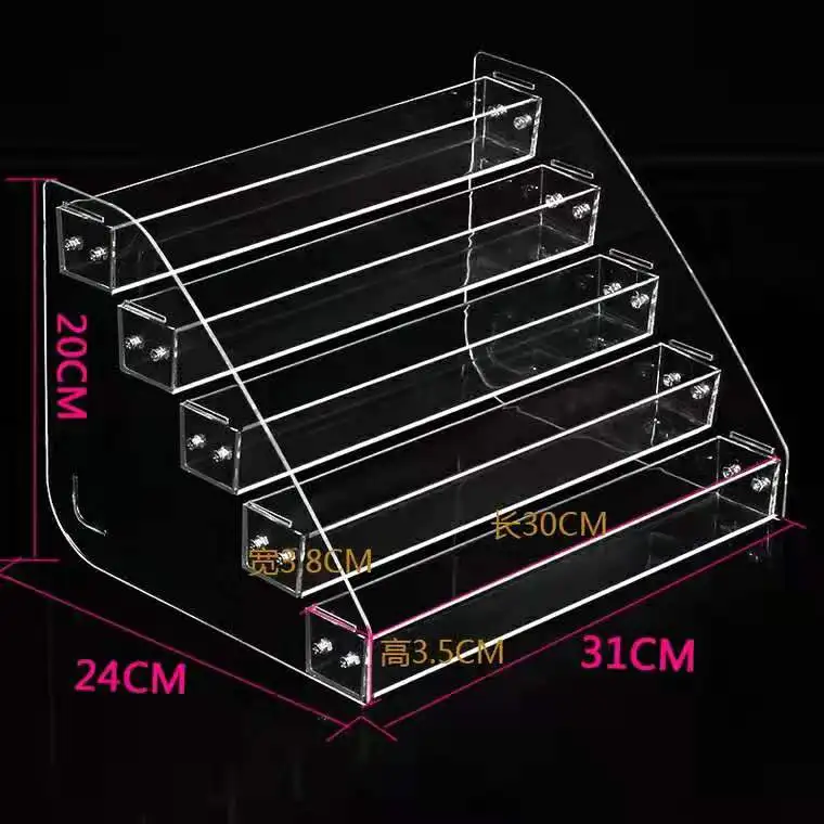 Acrylic Transparent Trapezoid Display Shelf Supermarket Front Shelf Small Shelf Multi-layer Chewing Gum Rack Nail Display Rack