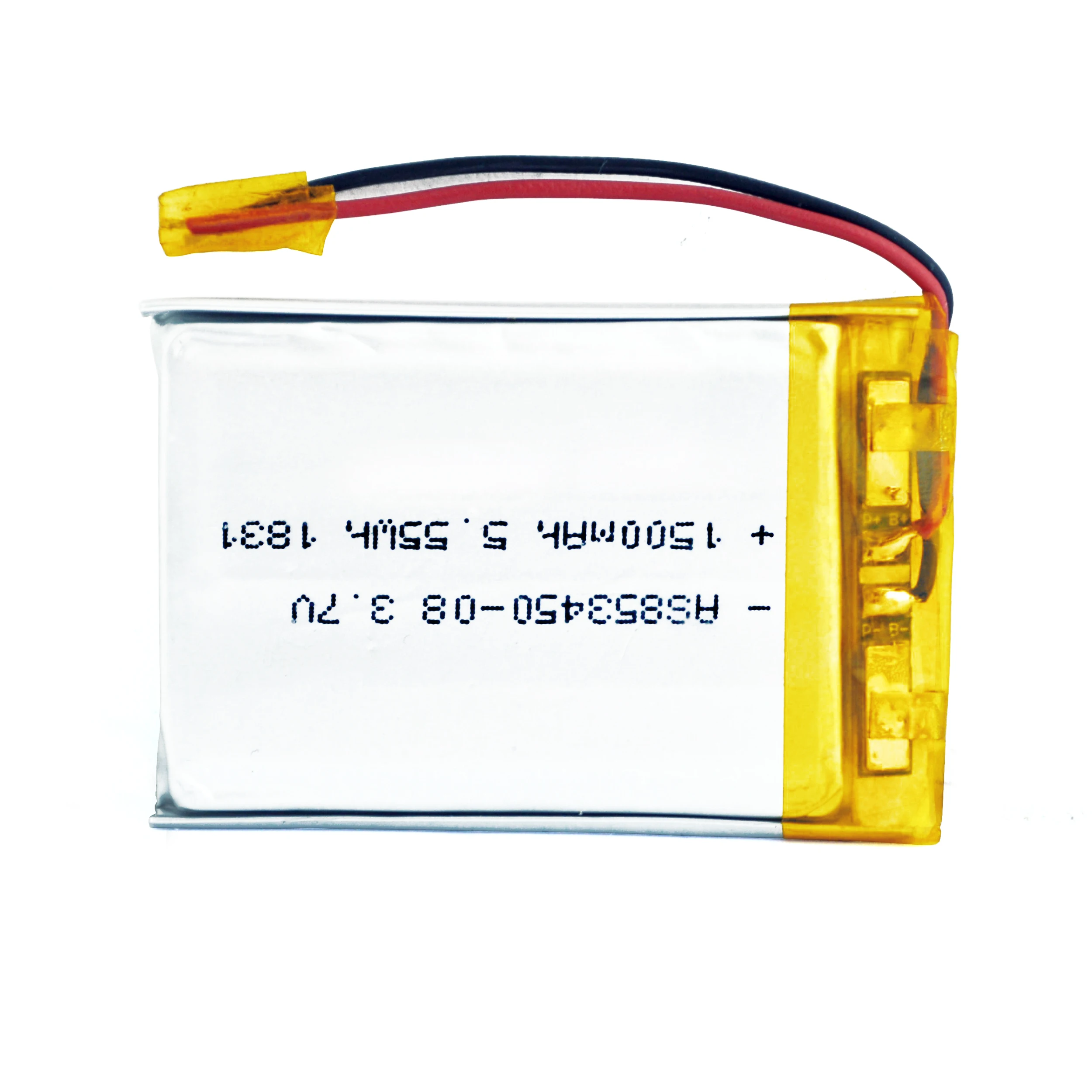 OEM/ODM 3.7V 853450 1500mAh Lithium Polymer Lipo Battery for Versatile Applications with UL1642,CB(17),UN38.3,CE