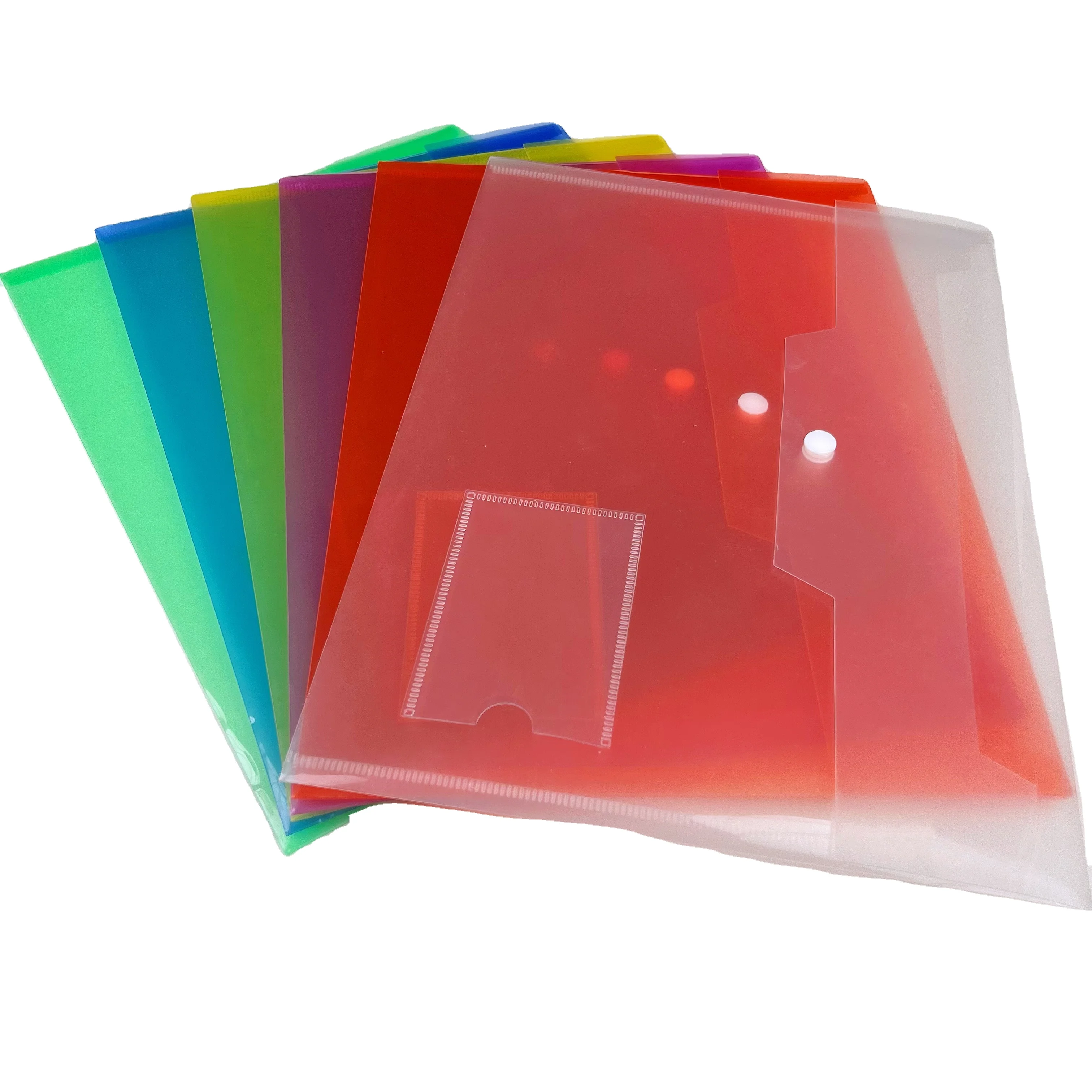 A4 Size Waterproof Clear Envelope File Folder PP Plastic Document Bag With Snap Button