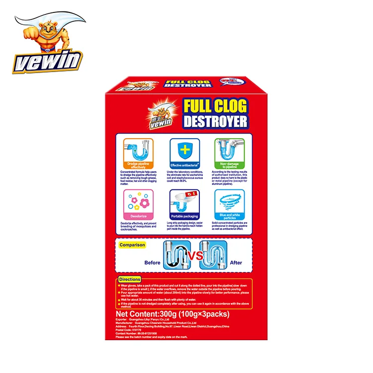 Hot Sale Deep Cleaning Toilet Drain Cleaner Multi-surface Eliminate odour Drain Cleaner