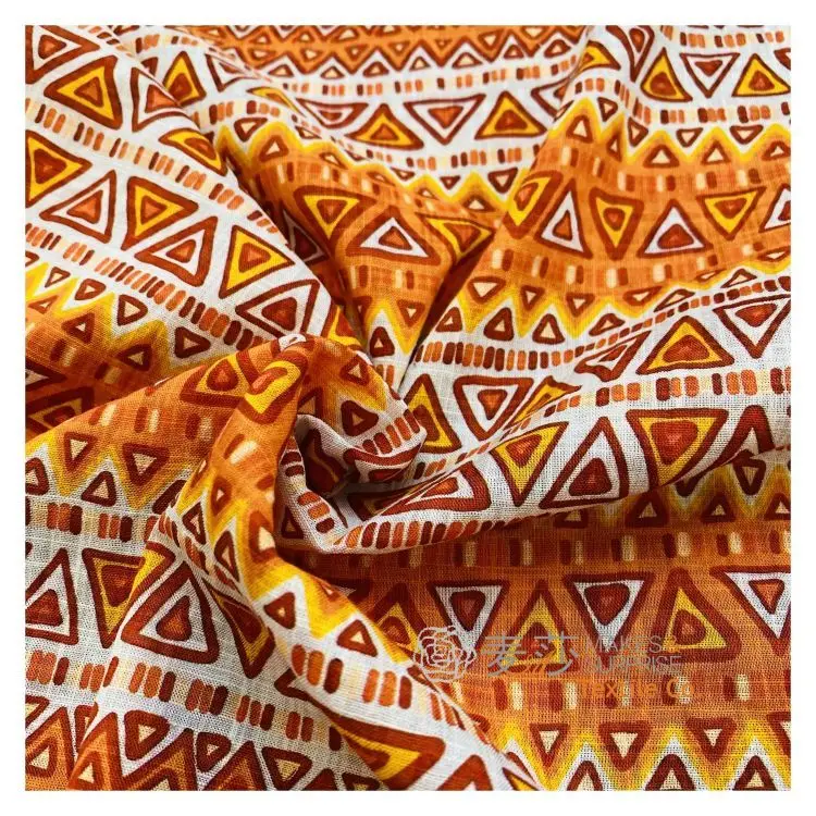 Bohemian National Stylebamboo Texture Imitation Hemp Fabric Cotton Rayon Bamboo Voile Fabric  60%C 40%R