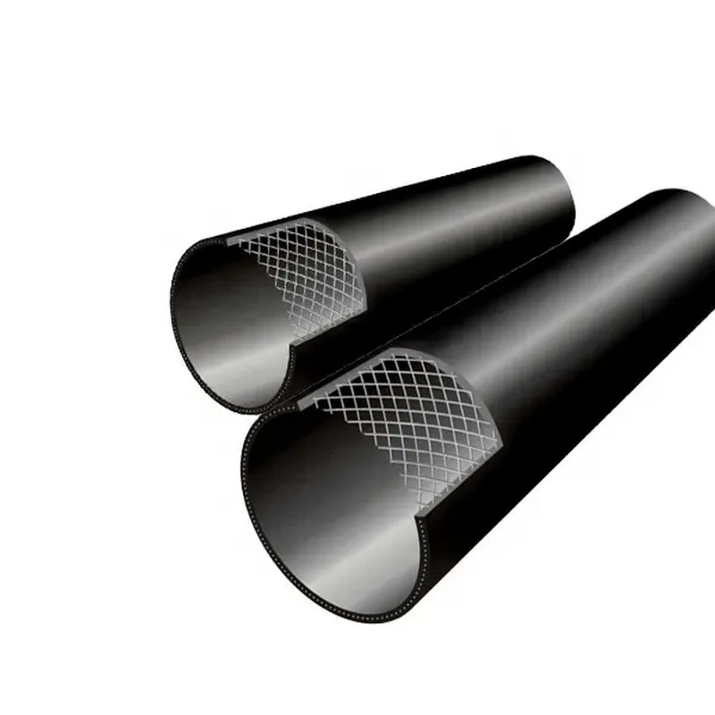 High quality steel wire mesh skeleton reinforced PE100 plastic polyethylene HDPE composite pipe PN16 140mm