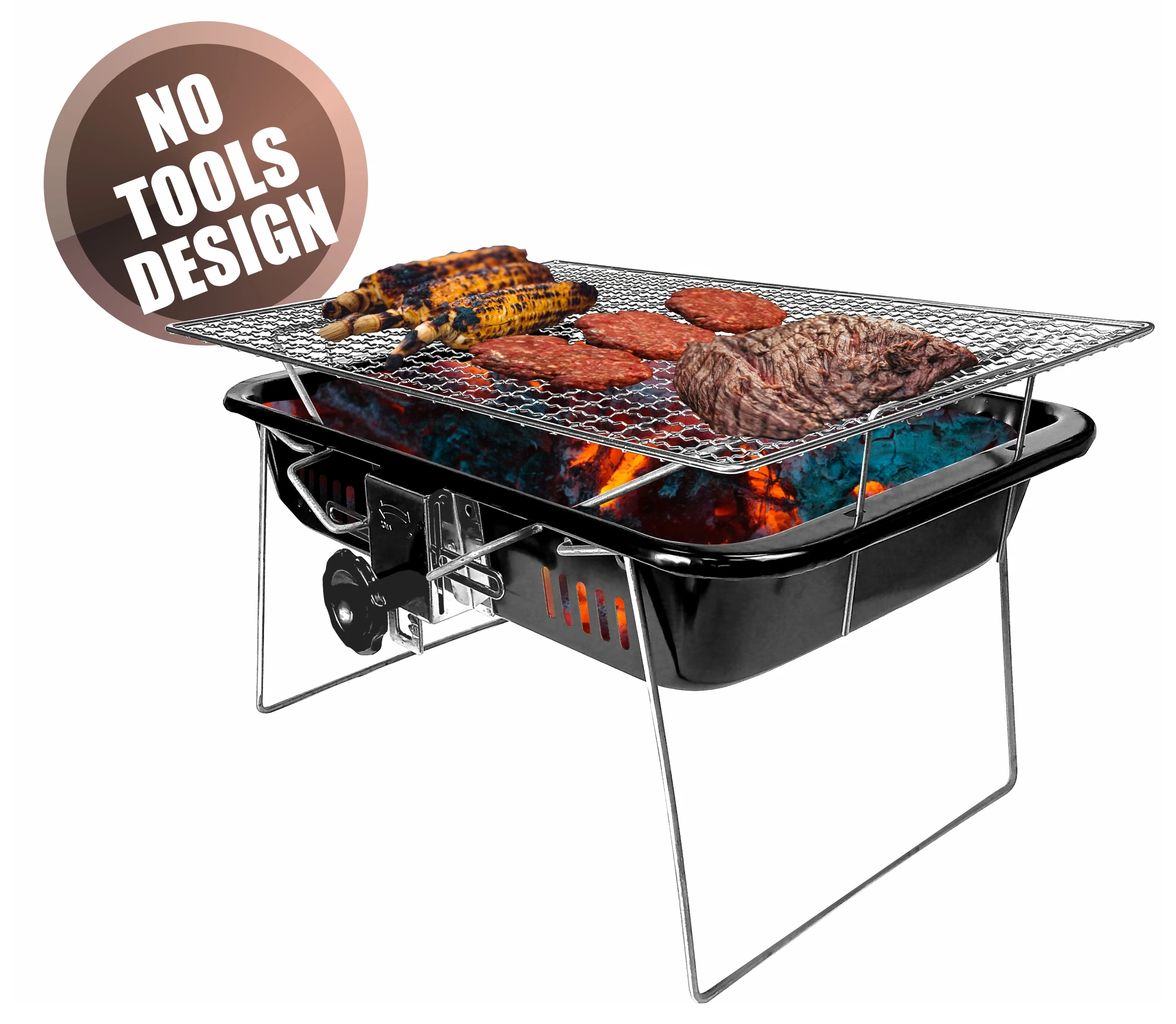 Quality Guaranteed Easy To Install Portable Outdoor camping BBQ Charcoal Grills Foldable Height Adjustable Grills Barbecue