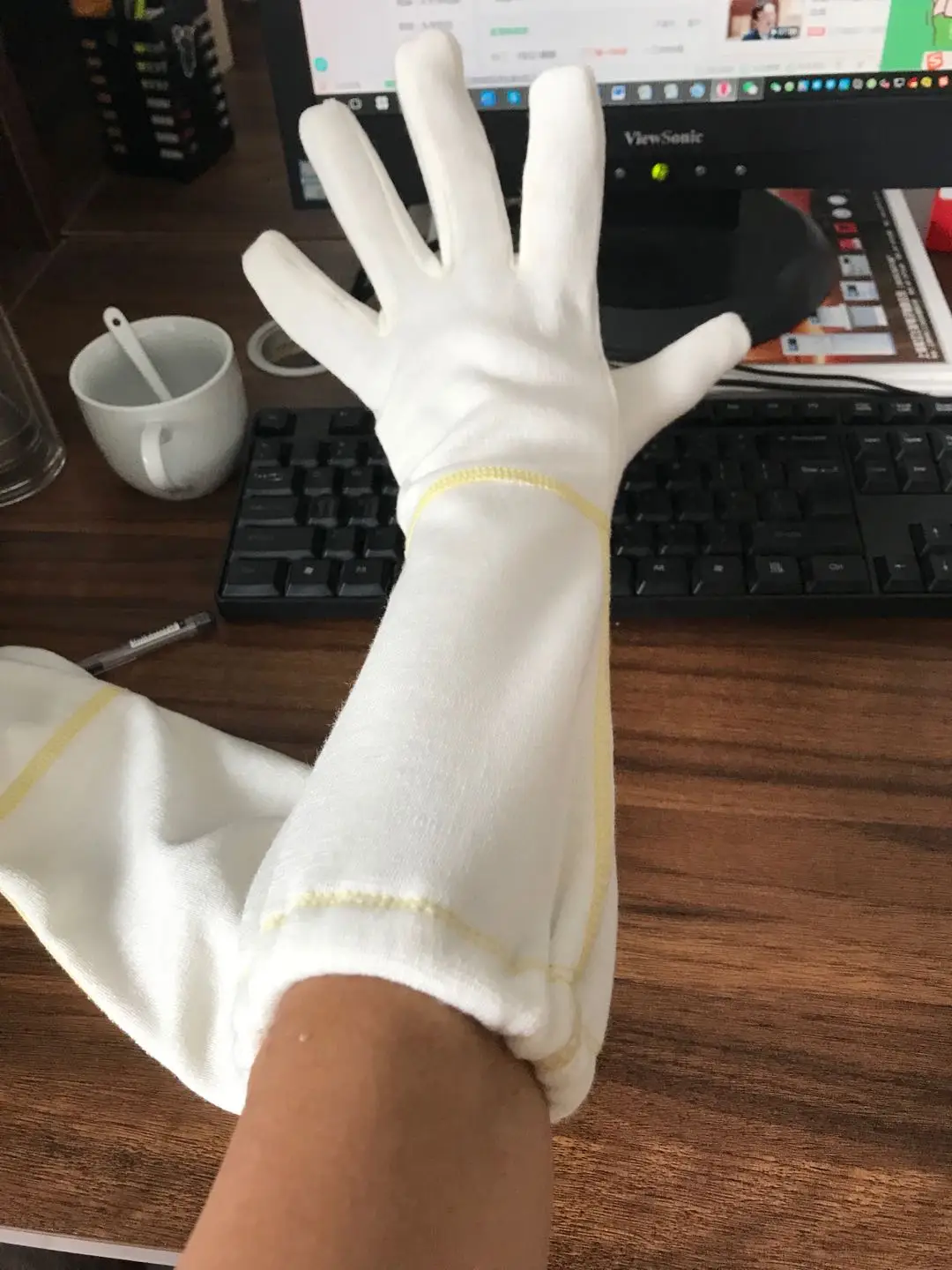 anti-flash glove double layer Aramid fabric flame retardant and heat insulation