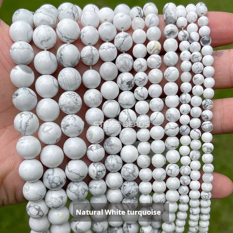 Natural White turquoise beads DIY Ornament accessories Frosted white turquoise round beads wholesale