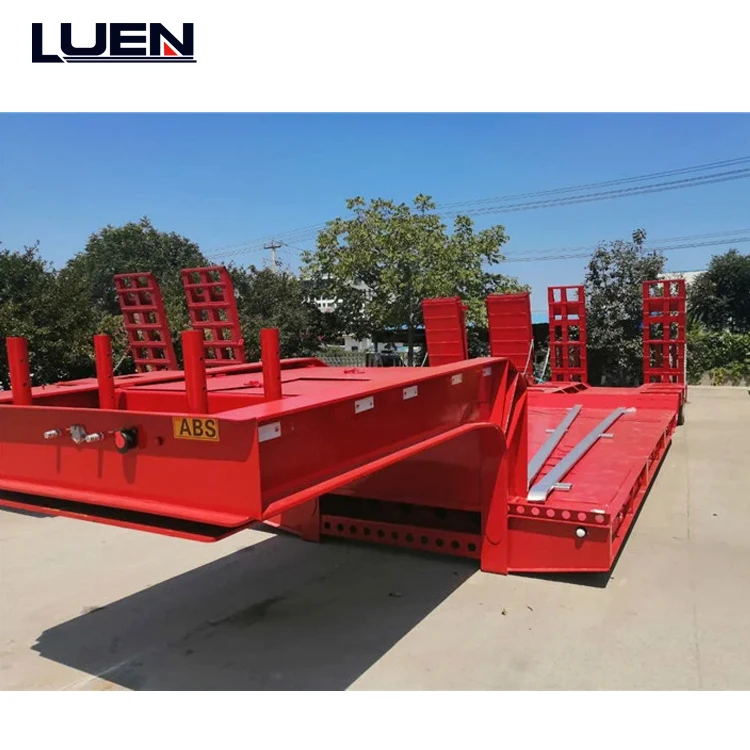 LUEN Hot Sale Excavator Transport 3/4axles Lowbed Low bed Semi Truck Trailer