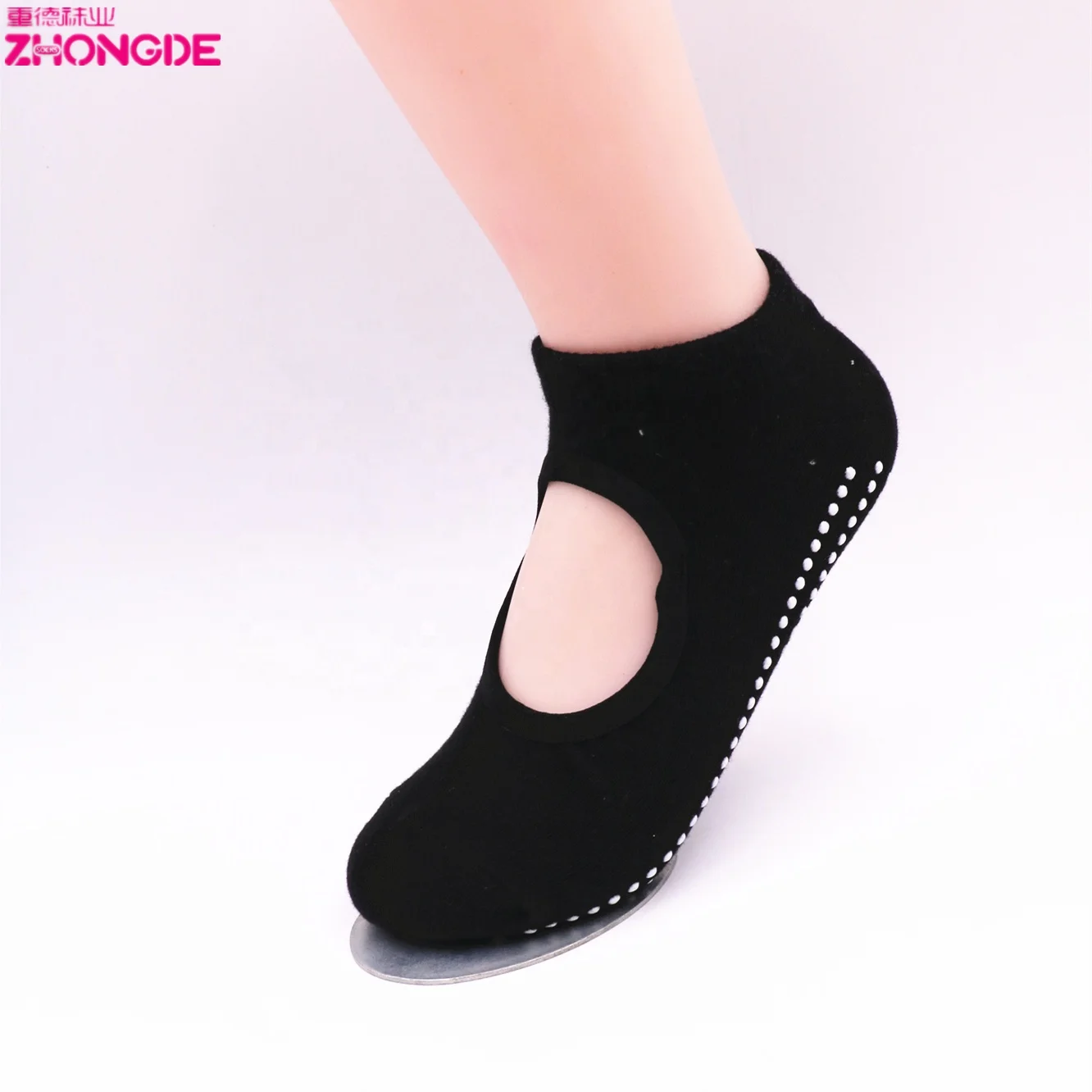 Barefoot Workout  Non-Slip Grips yoga sock open top for Women Ideal for Pilates Pure Barre Ballet Dance China Manufacture new yo