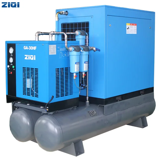 Better Performance Top Manufacturer Belt Driven Screw Air Compressor Air Pump With Refrigerated Air Dryer For Sale