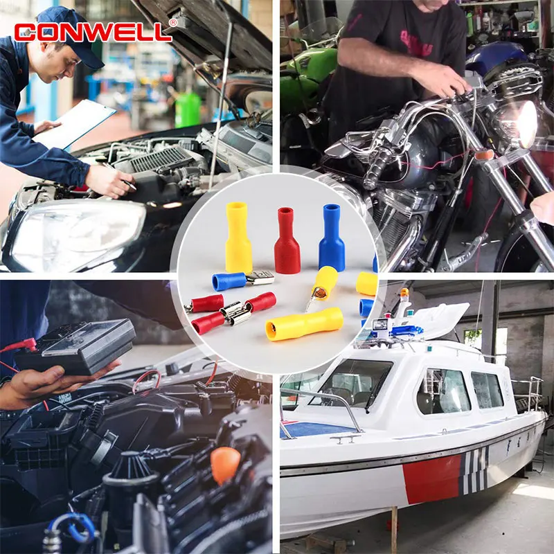 
MDD1.25-100 Electrical Terminals Copper Terminal MDD Nylon Brass Insulated Male Spade Crimping Terminal 