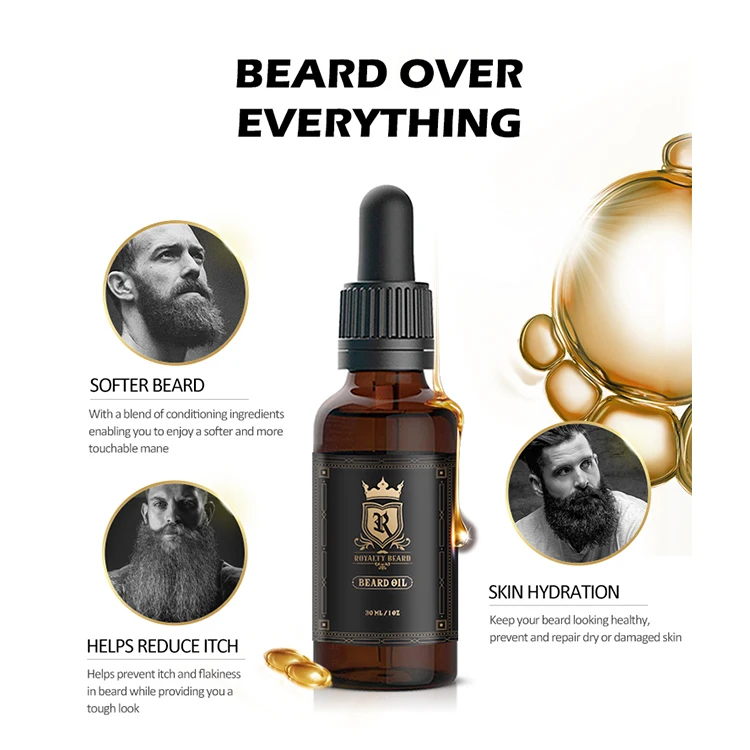 Factory Men Natural Beard Oil Private Label huile barbe Beard Care Kit Set Beard Growth Kit cepillo alisador de barba Kit Barba