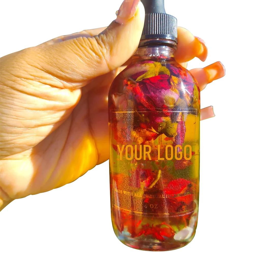 Питательное укрепляющее и осветляющее масло для тела, 100% чистое органическое Натуральное эфирное масло розового календулы, лаванды для кожи, частная торговая марка