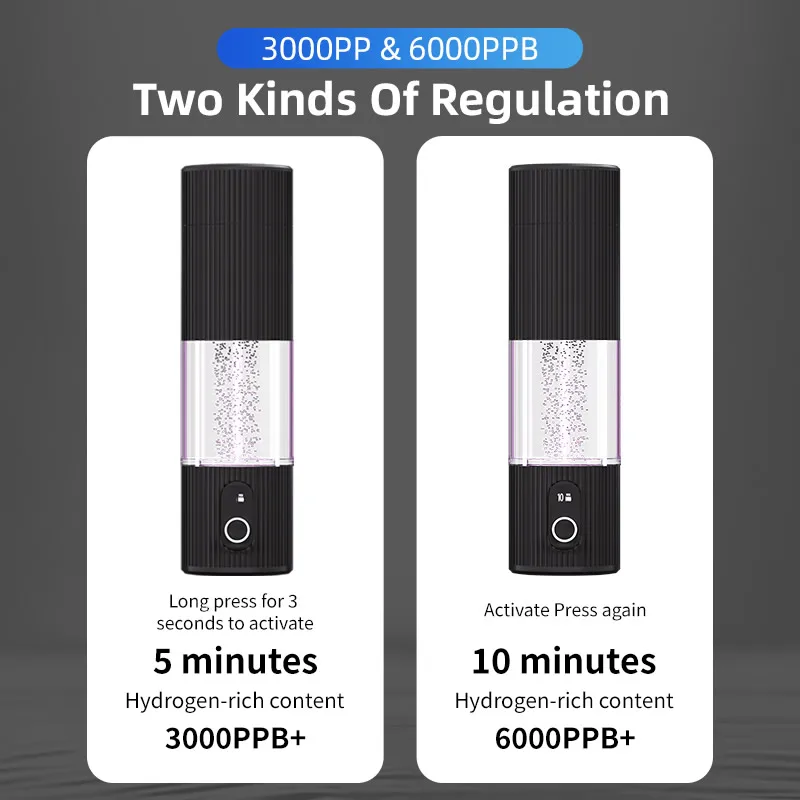 6000ppb Smart Bottle Portable Hydrogen Water Bottle Ionized Bottle Hydrogen Alkaline Water Hydrogen-Rich Water Cup 230ml