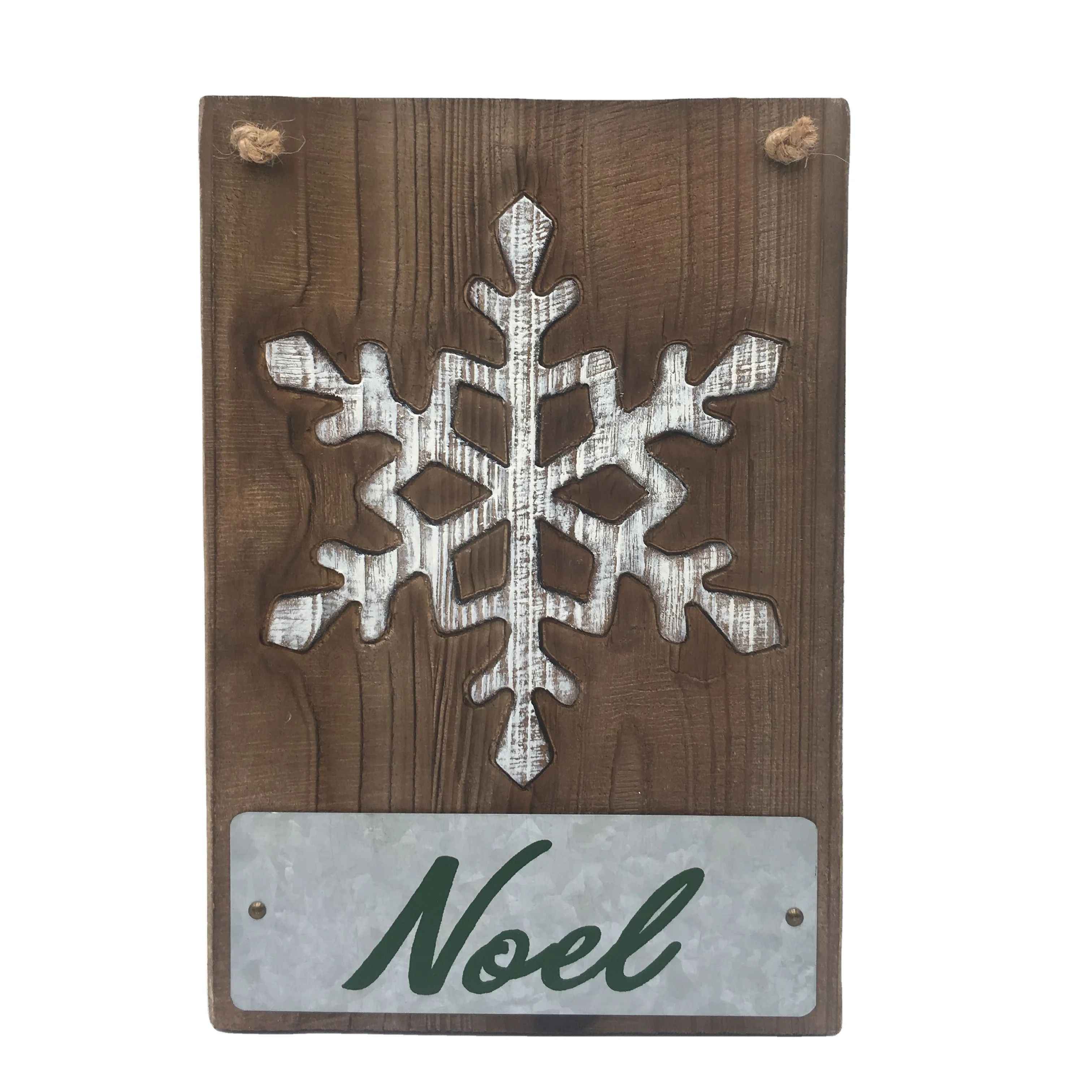 New Product Rustic Classic Wooden Metal Wall Hanging Peace Noel Signs Indoor Decorative for Home Decoration