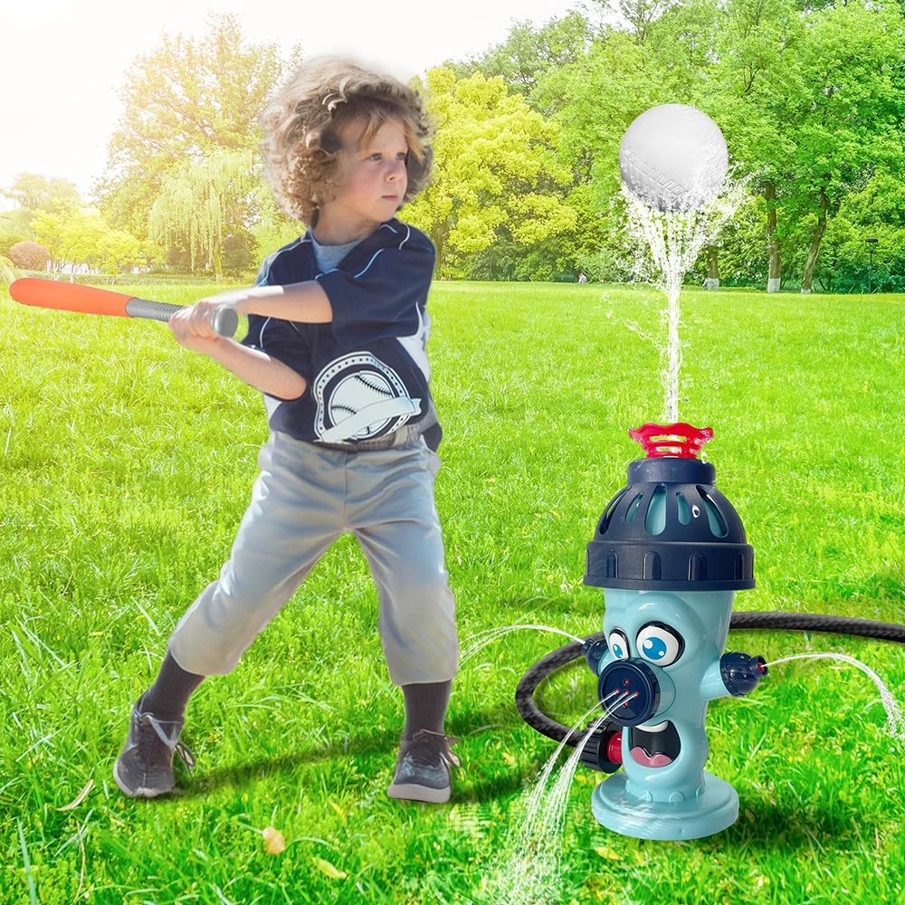 Sprinkler Ball Set For Kids Fire Hydrant Sprinkler Toy With Baseball Play Set Water Spray Sprinkler For Kids Boys & Girls
