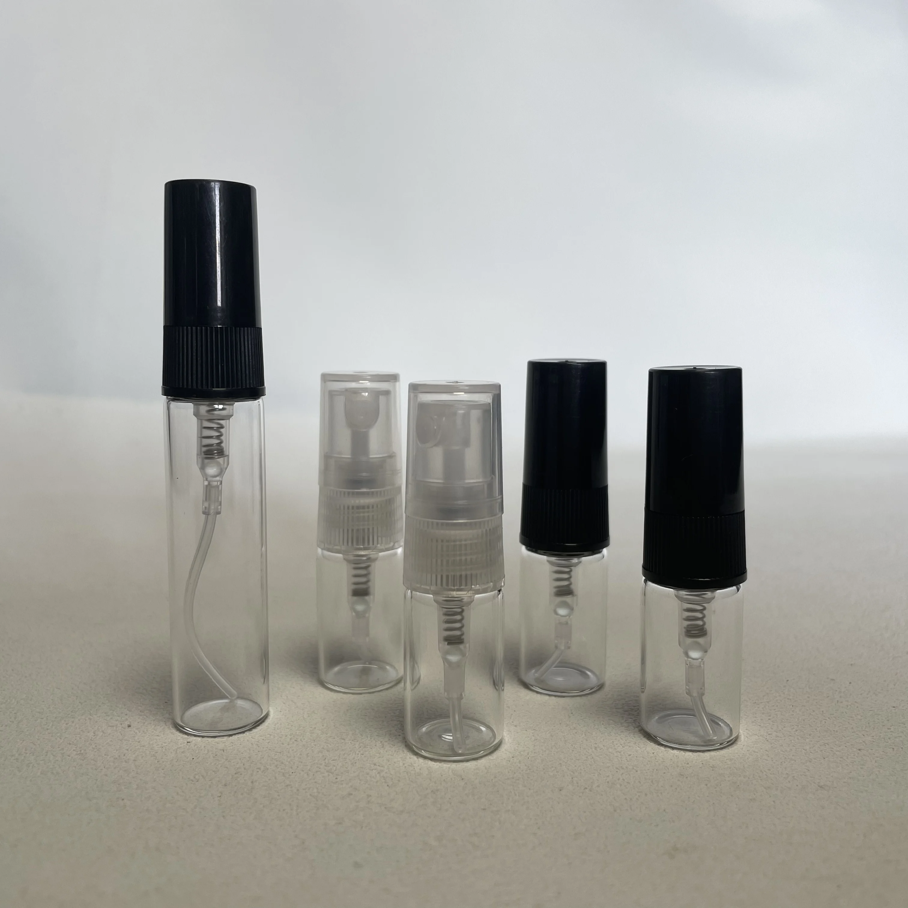 1ml 2ml 3ml 5ml Wholesale Clear Empty Refillable Essential Oil  Mini Glass Vials Perfume Sample Test Bottles