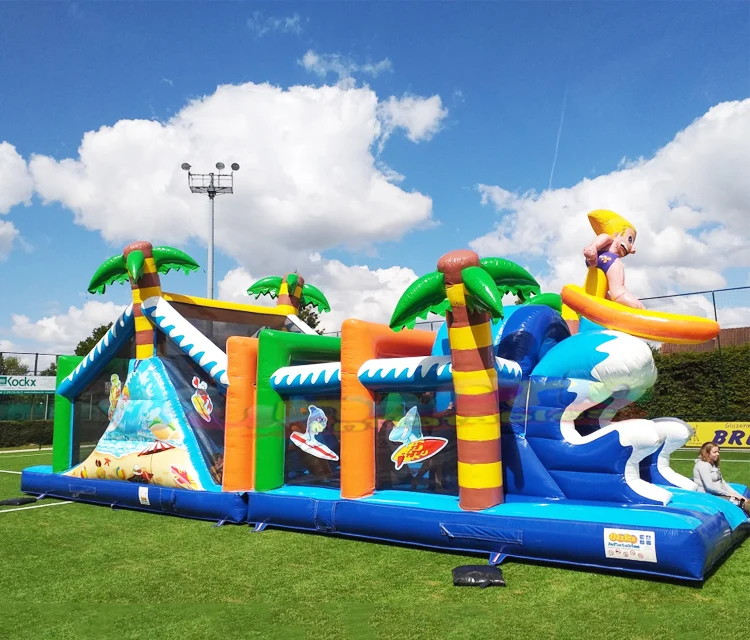 New design chateaux gonflables bounce house obstacle course inflatable candy playground for sale