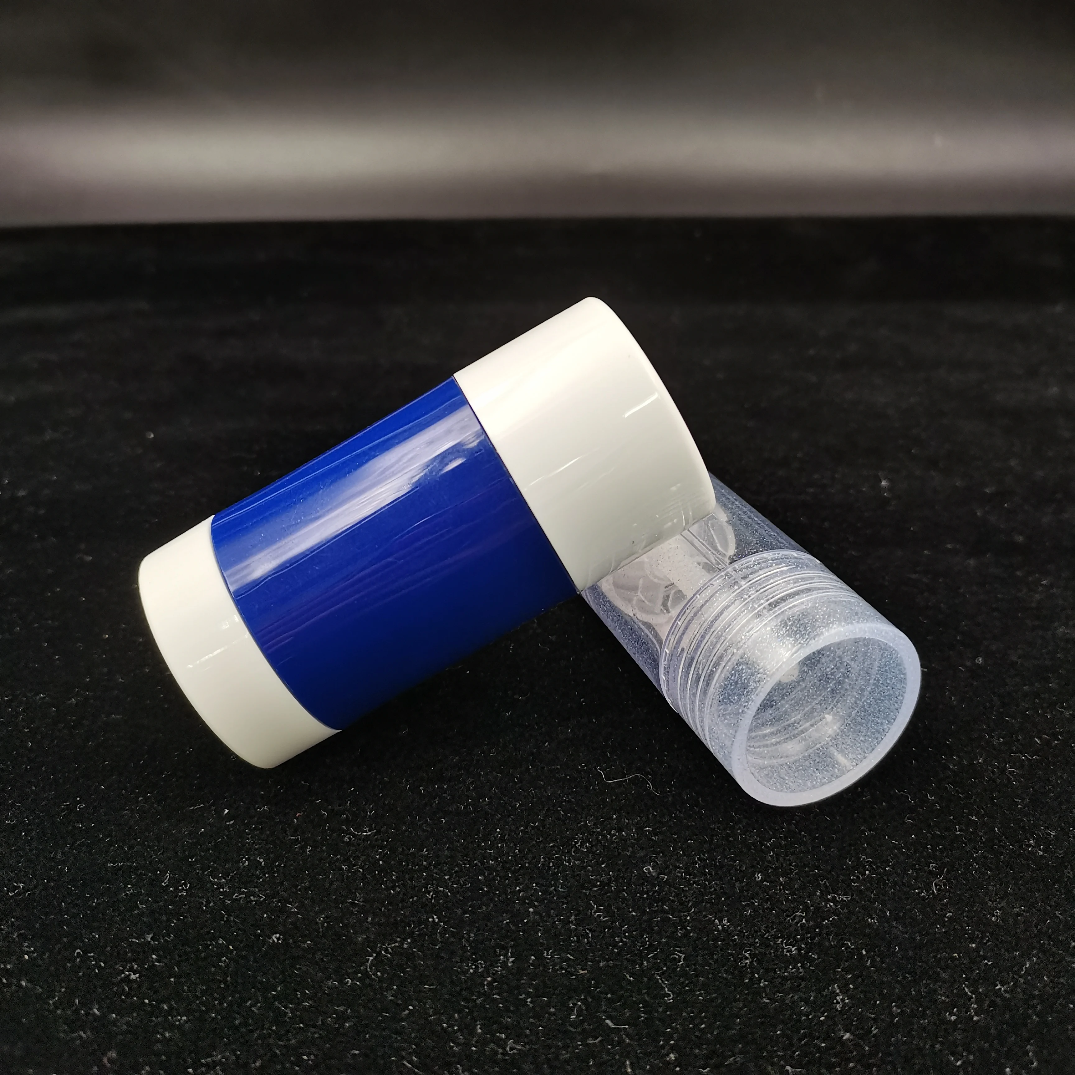 Wholesale Plastic 75g Deodorant Bottle White Blue Round Transparent Plastic Deodorant Stick