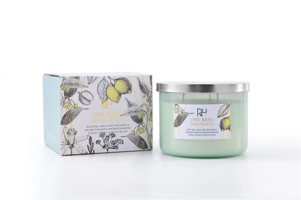 High End 3 Wick Candles Custom Private Label Glass Bottle Scented Candles Luxury Gift Set 3 Wick Scented Candle