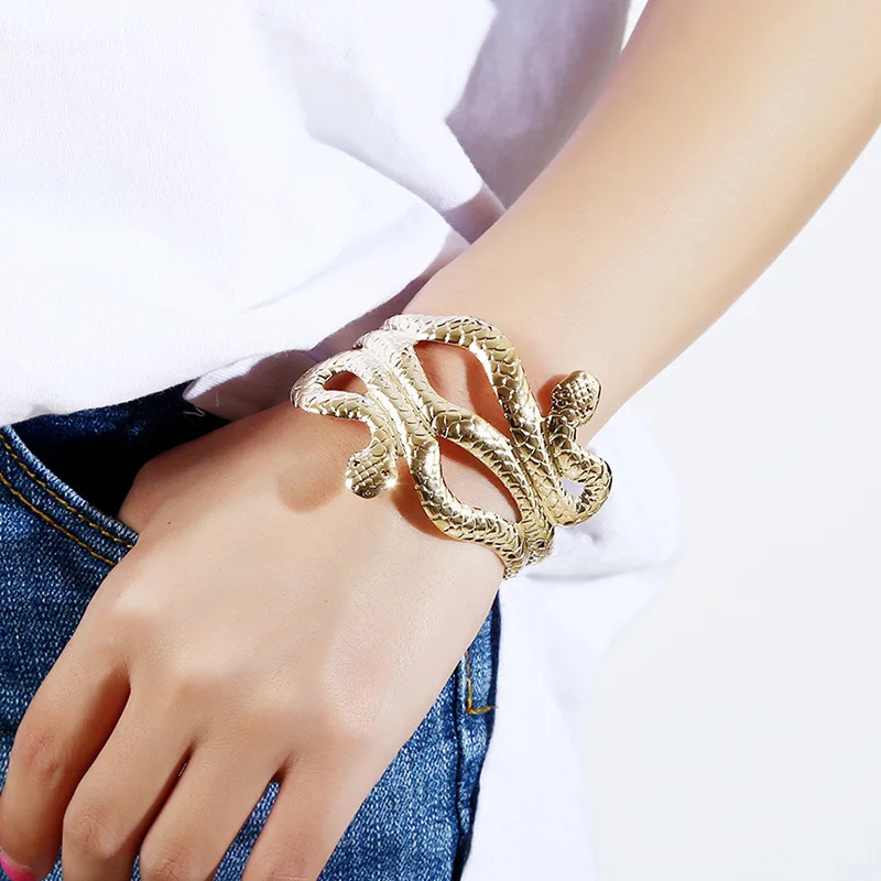 New Arrival  Arm Cuff Open Arm Bracelet Chic Egypt Cleopatra Swirl Snake Arm Cuff Armlet Armband Open Bangle Bracelet