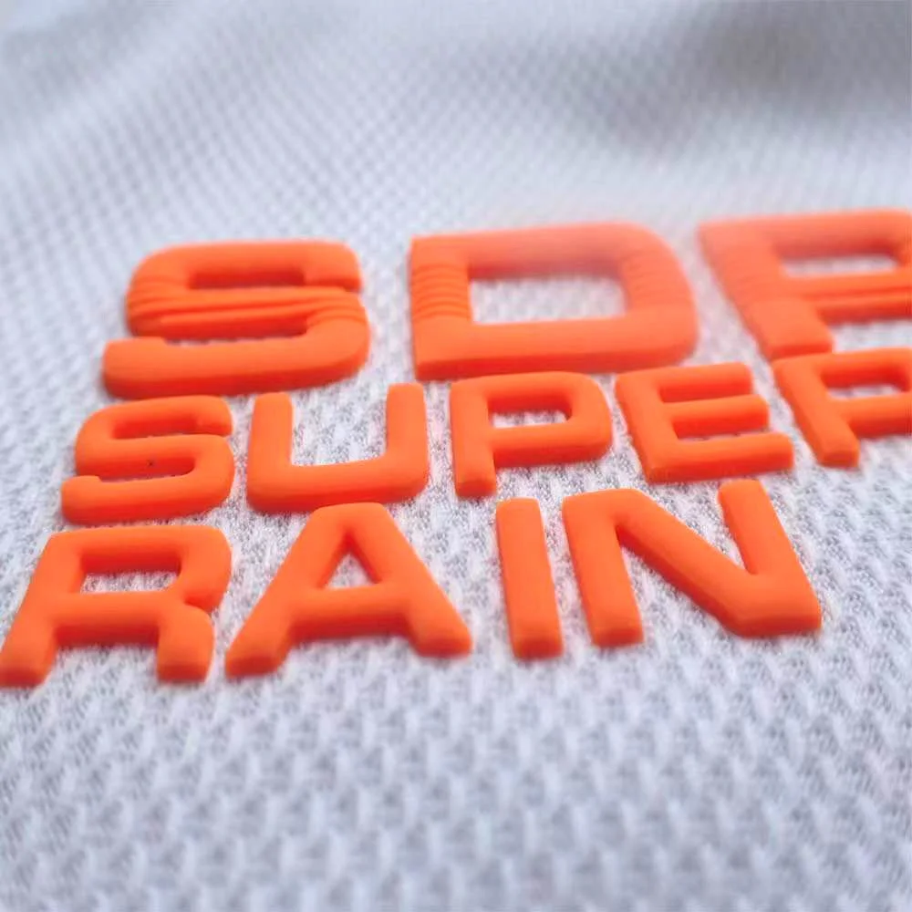 Custom hot sale Heat Transfer Printing 3D Rubber Label high quality 3D Raised Effect Brand fashion Logo tag