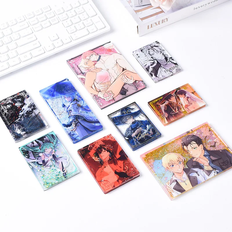 UV digital print Idol cartoons Manga Girl anime acrylic ticket root crystal glass character figure stand postcard ornaments