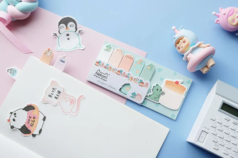 Nekoni Hot Sale Sticky Notes Pad Memo Pad Animal Self-Stick Note Pads Paper Index Bookmark Cute Kawaii Memo Note
